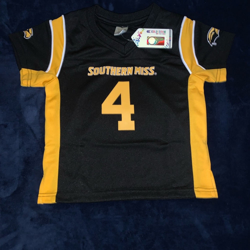 Colosseum Southern Miss Kids Black and Gold Jersey